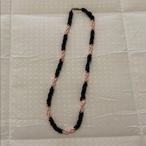 Black and Pink Beaded Necklace